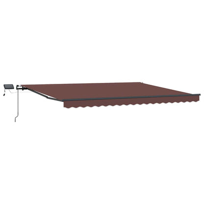 vidaXL Store Banne Manuel avec LED Marron 400x300 cm