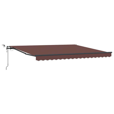 vidaXL Auvent banne automatique avec lumières LED marron 400x300 cm