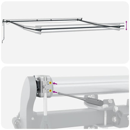 vidaXL Markise Automatisch mit LEDs Braun 450x300 cm