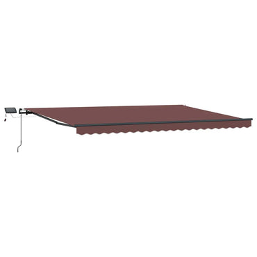 vidaXL Store Banne Manuel avec LED Marron 500x300 cm