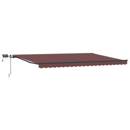 vidaXL Store Banne Manuel avec LED Marron 500x300 cm
