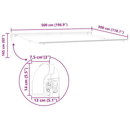 vidaXL Auvent automatique marron 500x300 cm