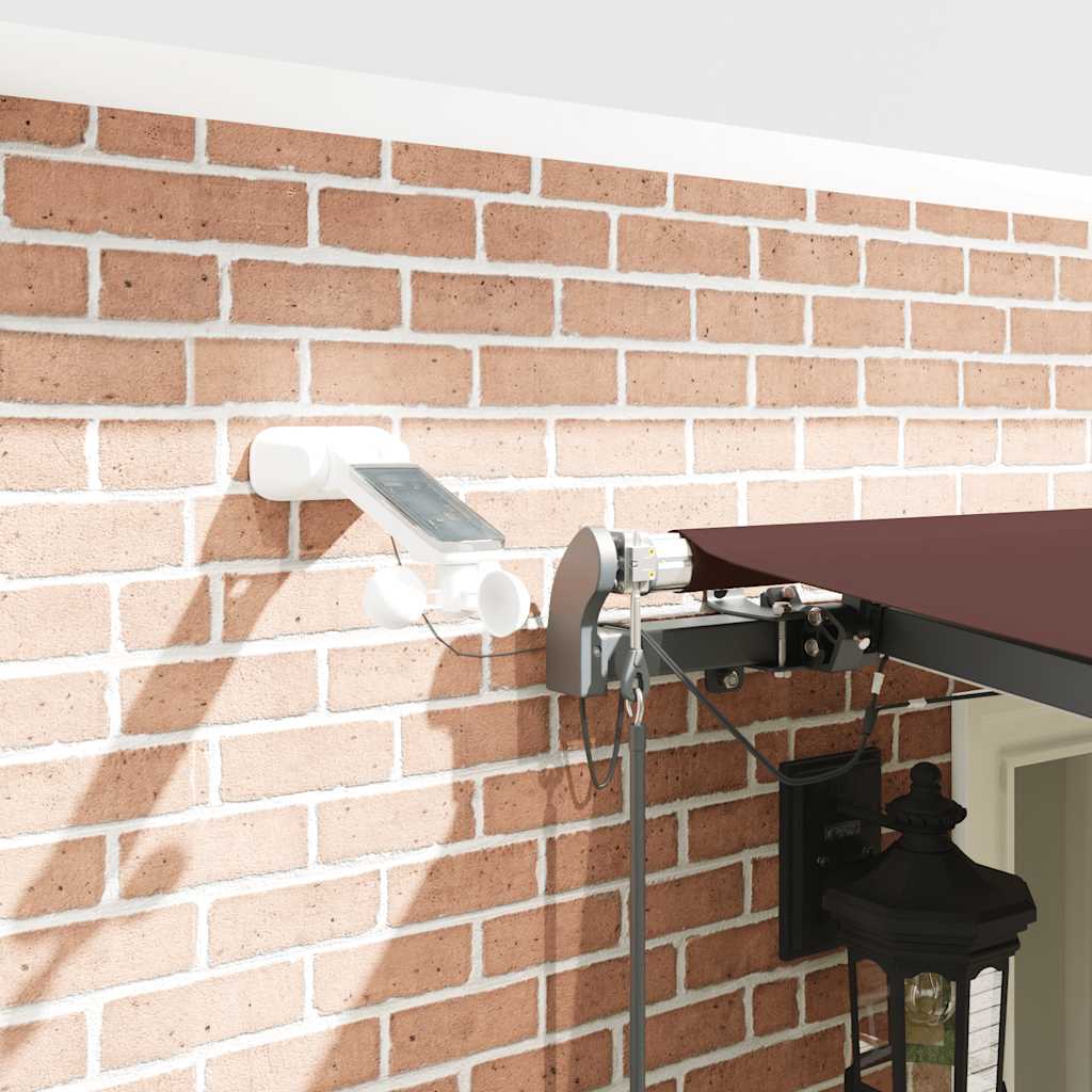 vidaXL Auvent banne motorisé avec LED Marron 600x300 cm