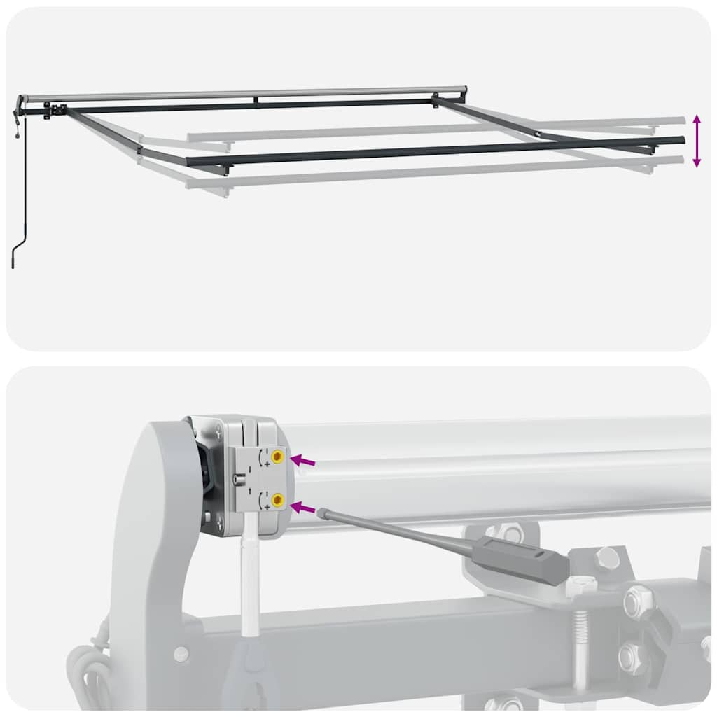 vidaXL Markise Automatisch Anthrazit und Weiß 300x250 cm