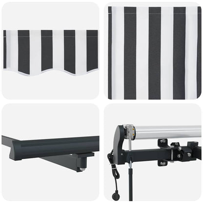 vidaXL Markise Automatisch Anthrazit und Weiß 300x250 cm