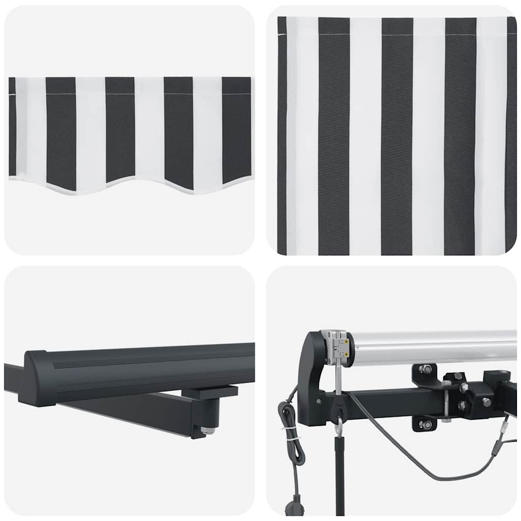 vidaXL Auvent automatique à LED anthracite et blanc 300x250 cm