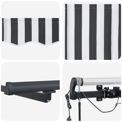 vidaXL Auvent automatique à LED anthracite et blanc 300x250 cm