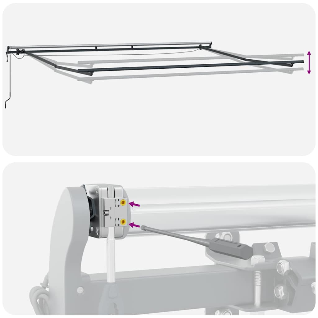 vidaXL Auvent automatique à LED anthracite et blanc 300x250 cm