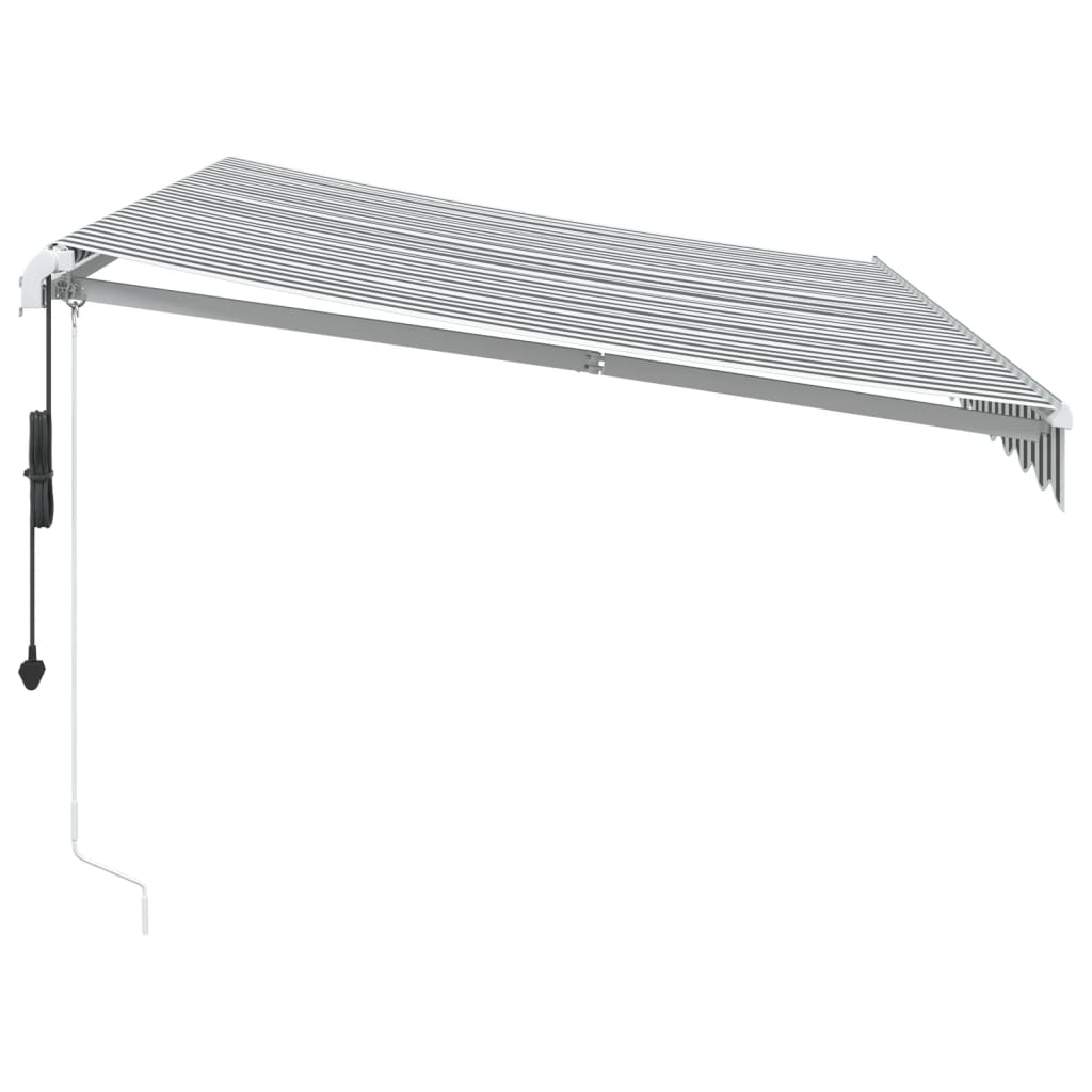Store banne manuel anthracite et blanc 350x250 cm vidaXL