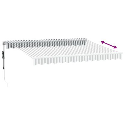 Store banne manuel anthracite et blanc 350x250 cm vidaXL