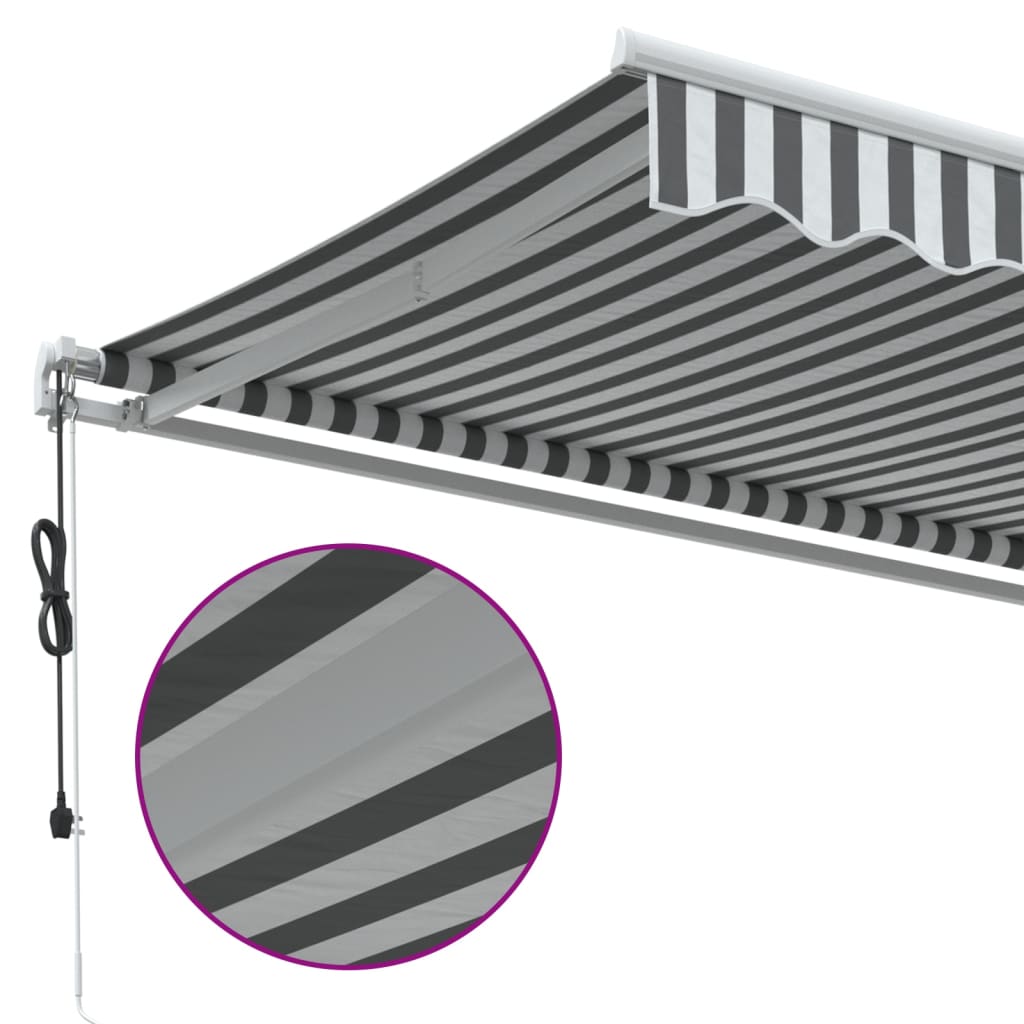 Store banne manuel anthracite et blanc 350x250 cm vidaXL