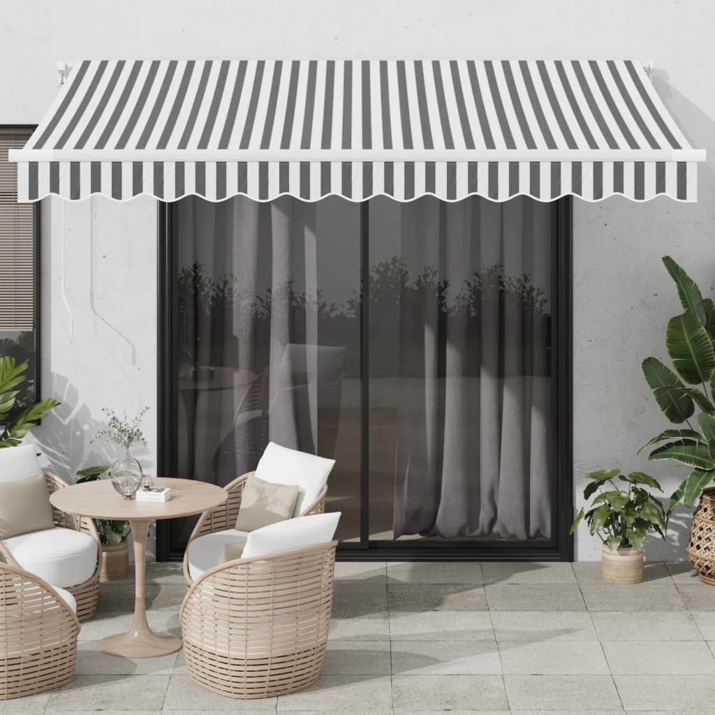 Store banne manuel anthracite et blanc 350x250 cm vidaXL
