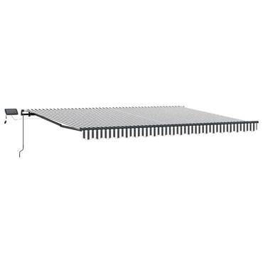 vidaXL Markise Manuell mit LEDs Anthrazit & Weiß 400x300 cm