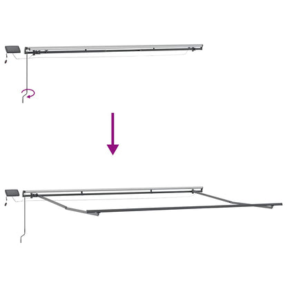 Markise Manuell mit LEDs Anthrazit & Weiß 400x300 cm