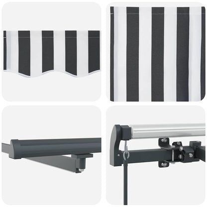 Markise Manuell mit LEDs Anthrazit & Weiß 400x300 cm