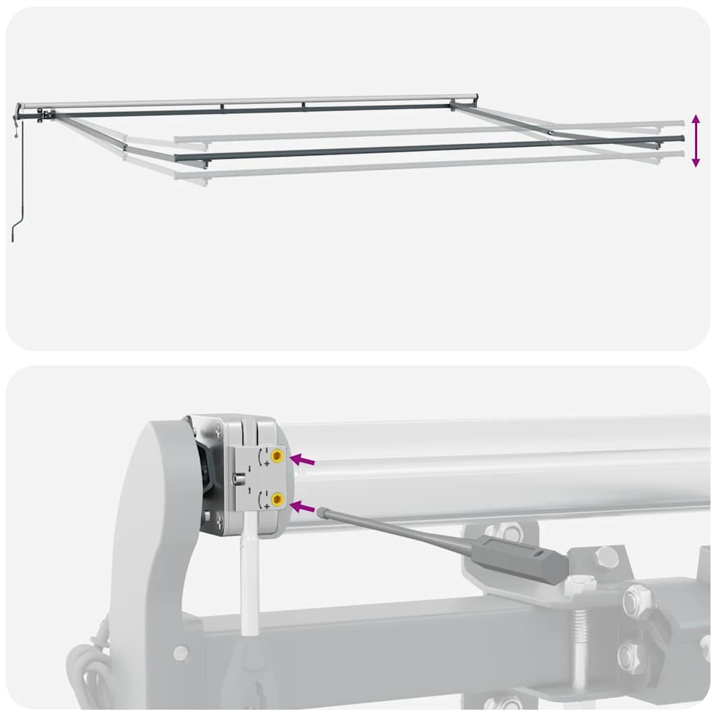 vidaXL Markise Automatisch Anthrazit und Weiß 400x300 cm
