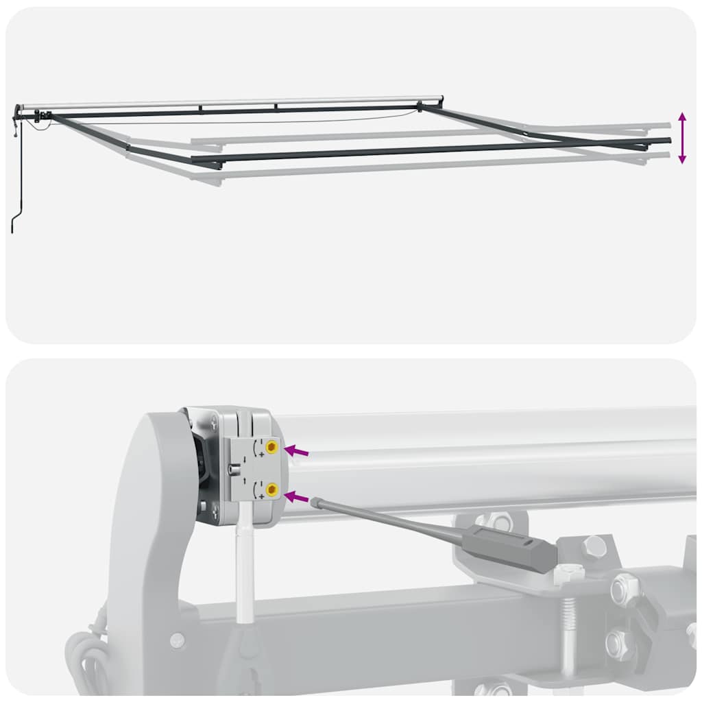 vidaXL Markise Automatisch mit LEDs Anthrazit & Weiß 400x300 cm