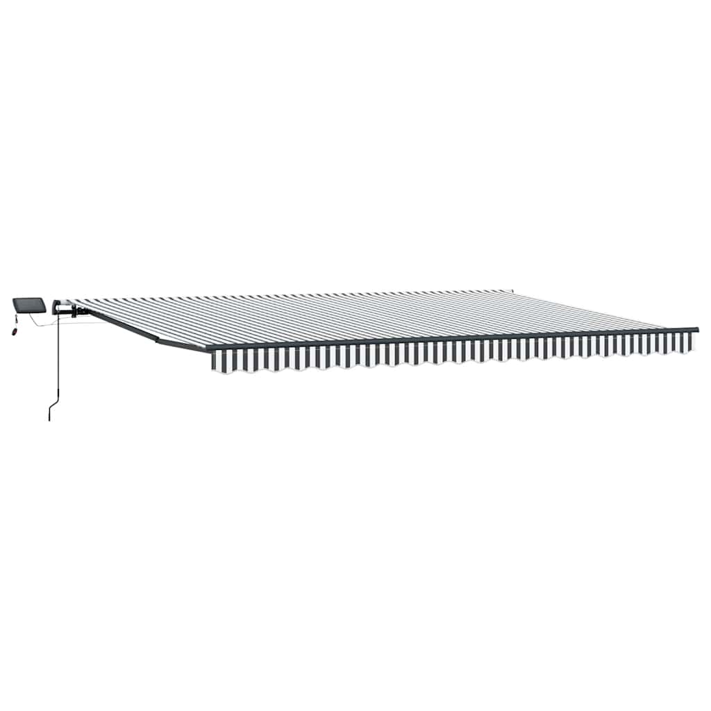 vidaXL Store banne manuel à LED Anthracite et blanc 500x300 cm