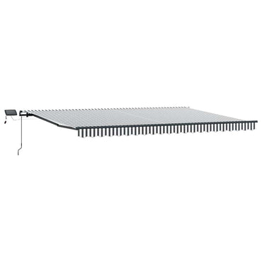 vidaXL Store banne manuel à LED Anthracite et blanc 500x300 cm
