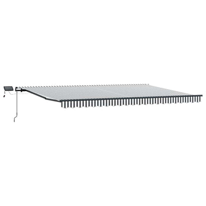 vidaXL Store banne manuel à LED Anthracite et blanc 500x300 cm