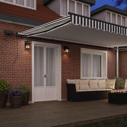 vidaXL Store banne manuel à LED Anthracite et blanc 500x300 cm