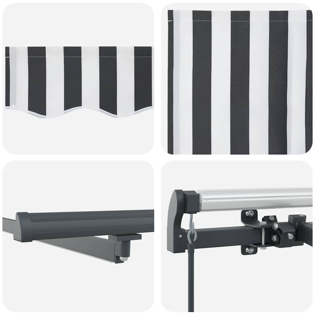 vidaXL Store banne manuel à LED Anthracite et blanc 500x300 cm
