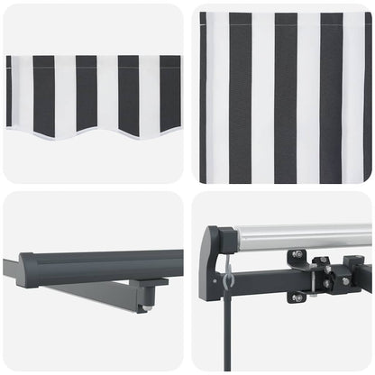 vidaXL Store banne manuel à LED Anthracite et blanc 500x300 cm