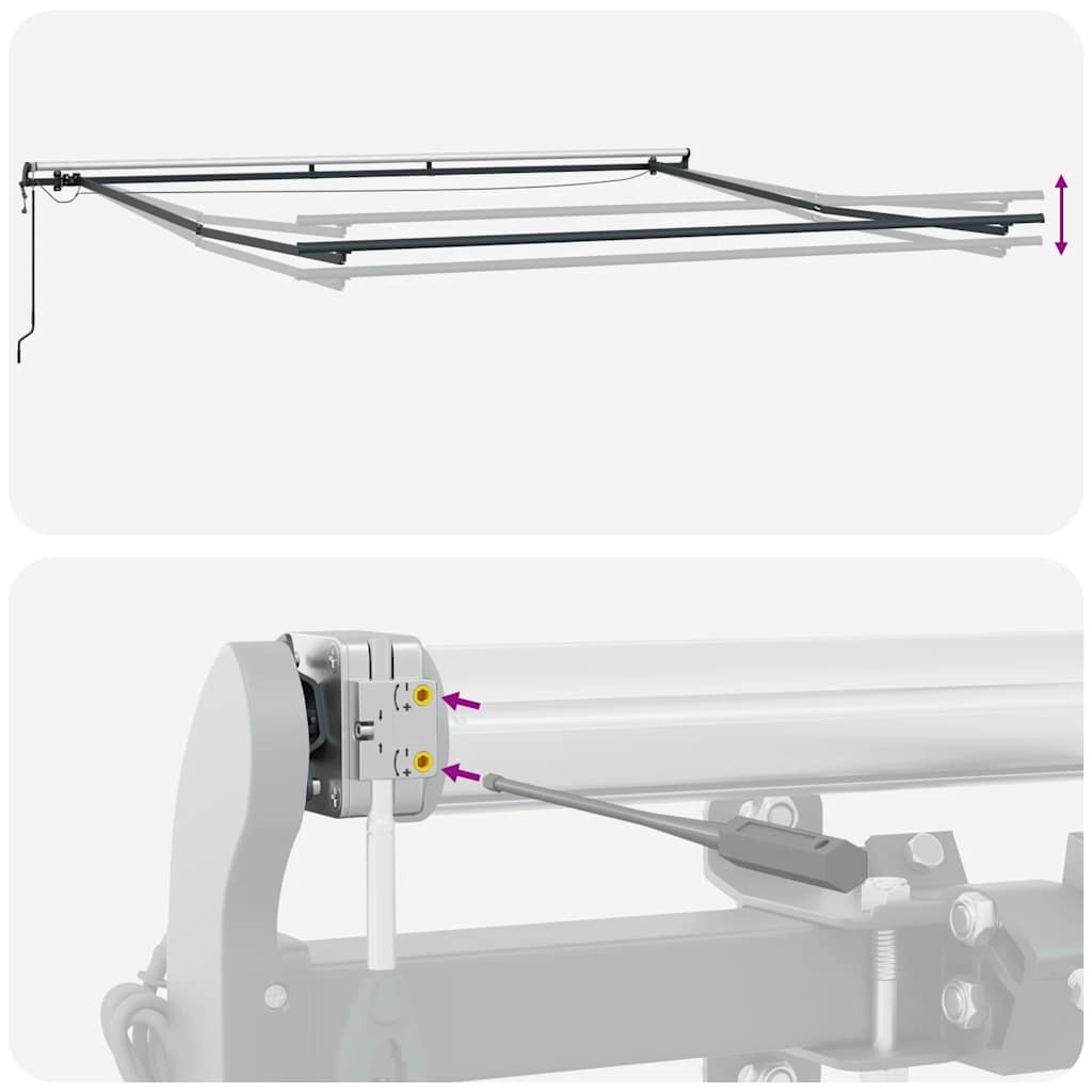 vidaXL Markise Automatisch mit LEDs Anthrazit & Weiß 500x300 cm