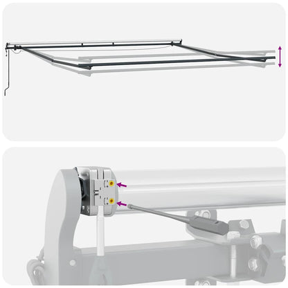 vidaXL Markise Automatisch mit LEDs Anthrazit & Weiß 500x300 cm