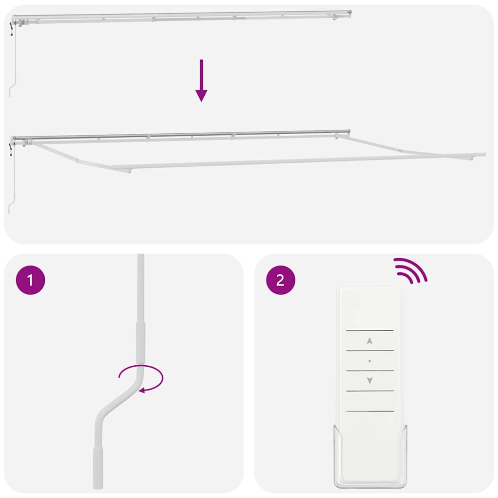 vidaXL Markise Automatisch Einziehbar Anthrazit und Weiß 600x300 cm
