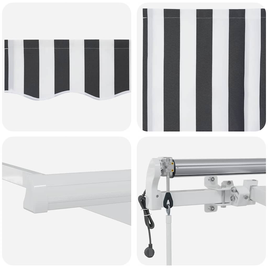 vidaXL Markise Automatisch Einziehbar Anthrazit und Weiß 600x300 cm