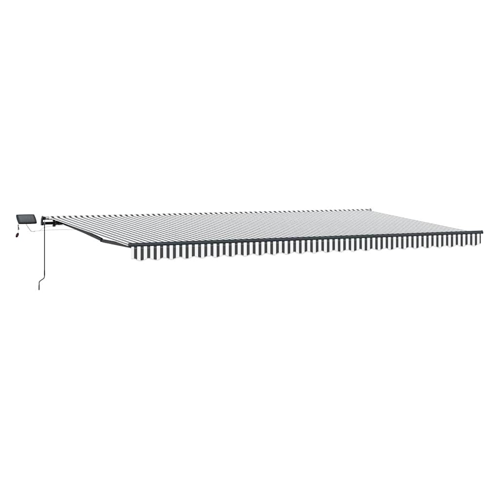 vidaXL Markise Manuell mit LEDs Anthrazit & Weiß 600x300 cm