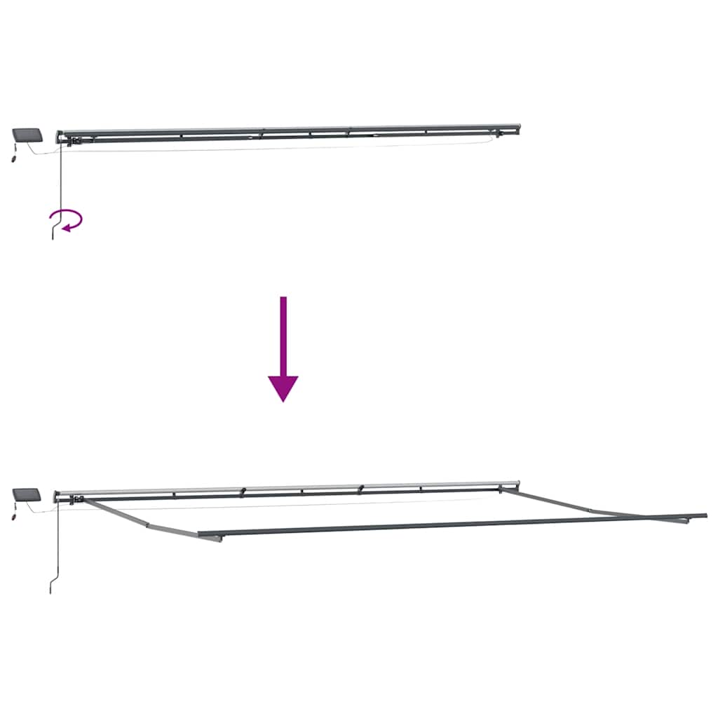 vidaXL Markise Manuell mit LEDs Anthrazit & Weiß 600x300 cm