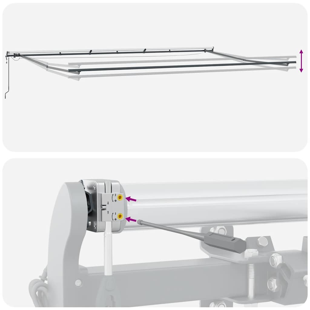 vidaXL Markise Automatisch mit LEDs Anthrazit & Weiß 600x300 cm