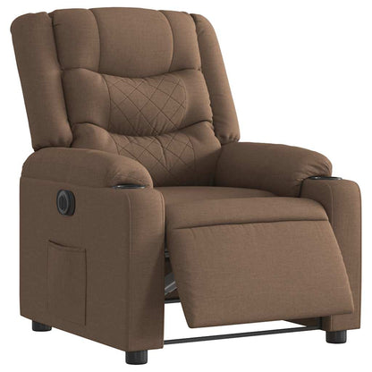 vidaXL Fauteuil de Relaxation Électrique Marron Tissu