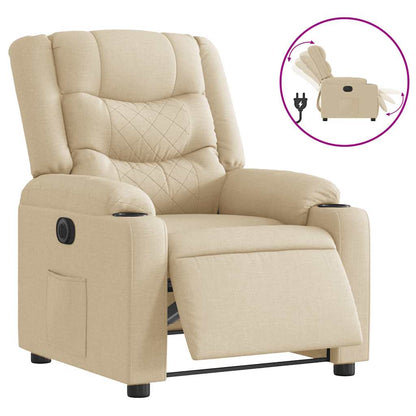 vidaXL Relaxsessel Elektrisch Creme Stoff