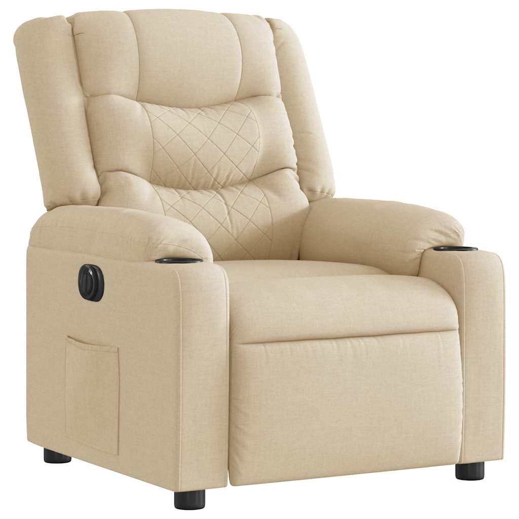 vidaXL Relaxsessel Elektrisch Creme Stoff