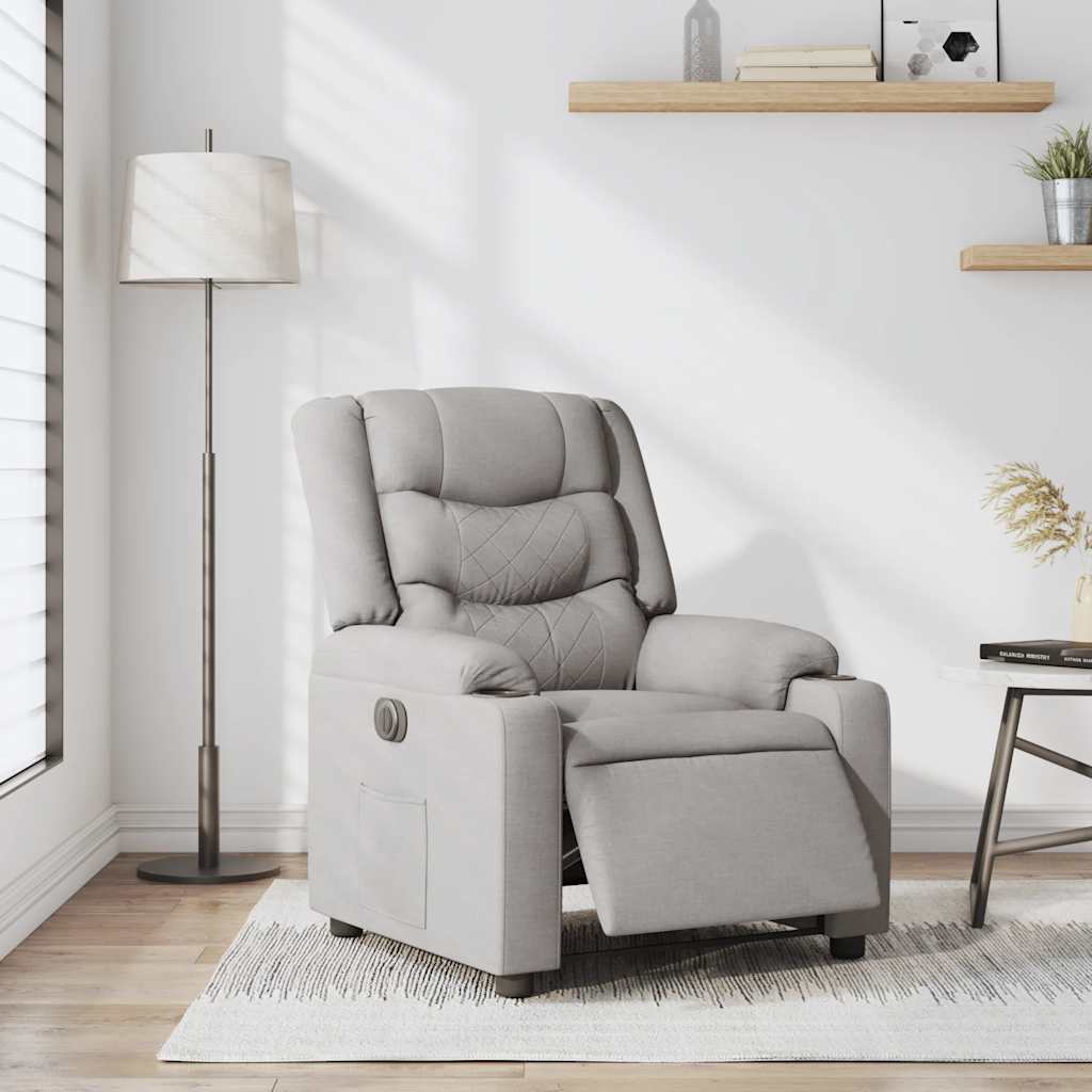 vidaXL Relaxsessel Elektrisch Wolkengrau Stoff