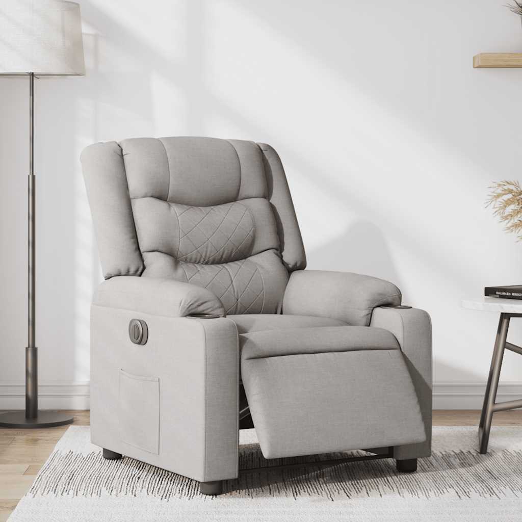 vidaXL Relaxsessel Elektrisch Wolkengrau Stoff
