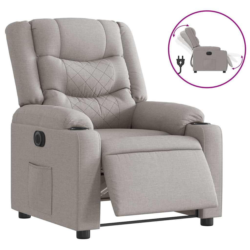 vidaXL Relaxsessel Elektrisch Wolkengrau Stoff