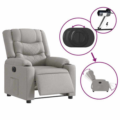 vidaXL Relaxsessel Elektrisch Wolkengrau Stoff