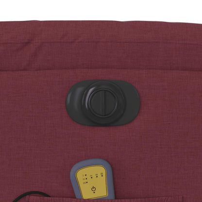 vidaXL Fauteuil de massage électrique en tissu rouge bordeaux