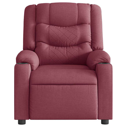 vidaXL Fauteuil de massage électrique en tissu rouge bordeaux