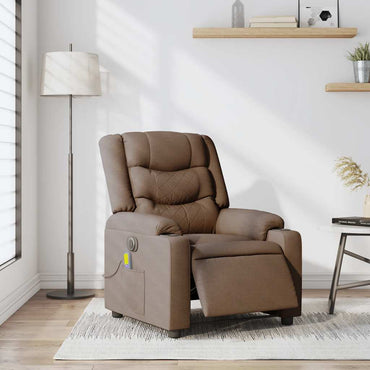 vidaXL Fauteuil de massage électrique marron en tissu