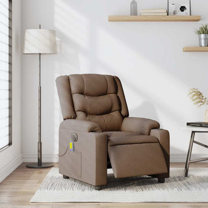 vidaXL Fauteuil de massage électrique marron en tissu