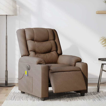vidaXL Fauteuil de massage électrique marron en tissu