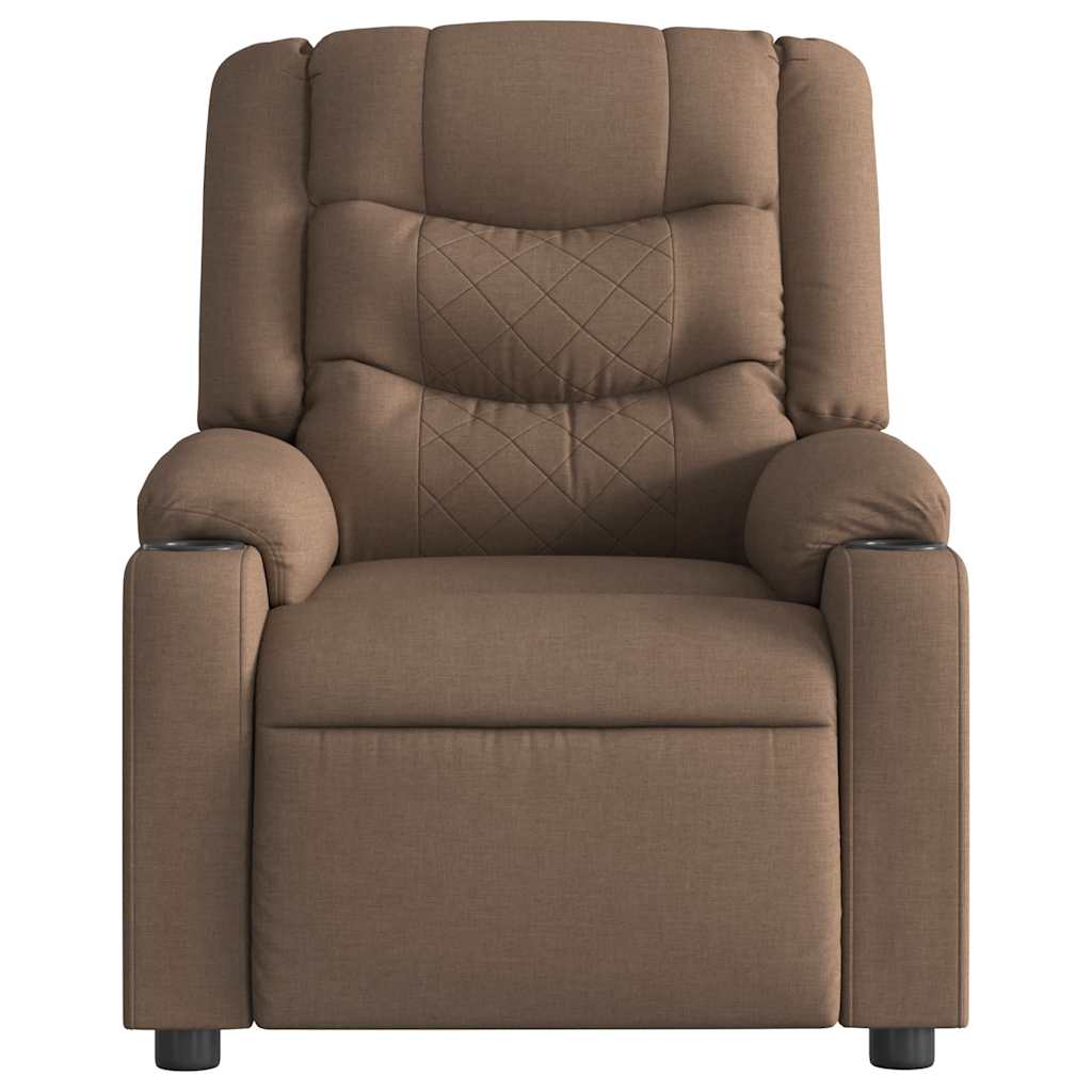 vidaXL Fauteuil de massage électrique marron en tissu