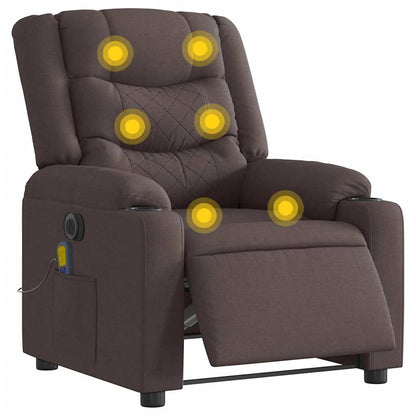 vidaXL Massagesessel Elektrisch Dunkelbraun Stoff