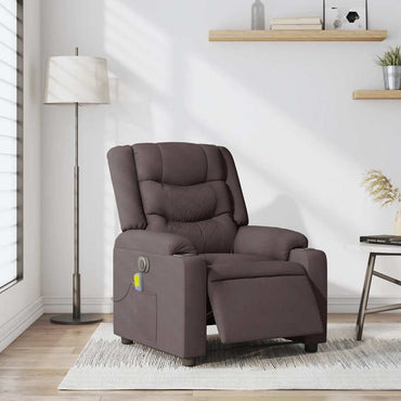 vidaXL Massagesessel Elektrisch Dunkelbraun Stoff