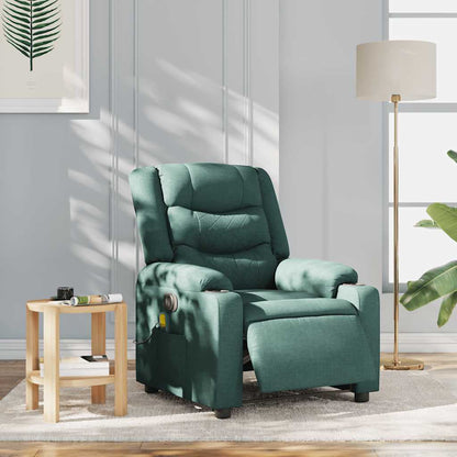 vidaXL Fauteuil de massage électrique Vert foncé Tissu